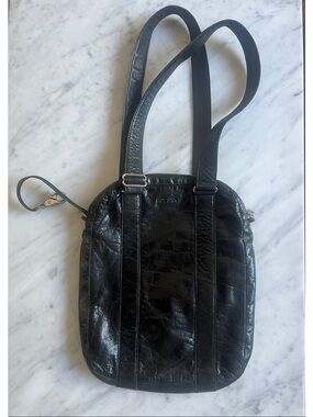 Vintage RUDSAK Black Leather Double-Strap Shoulder Bag